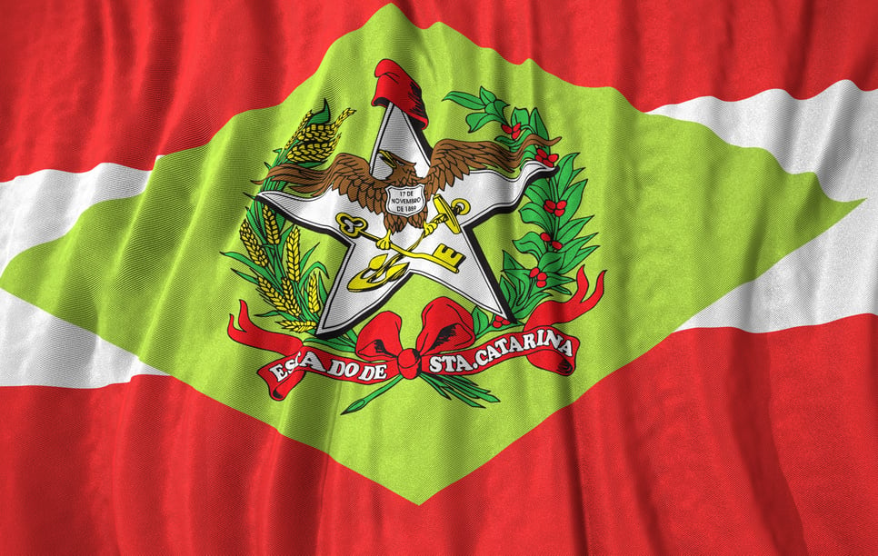 Santa Catarina state flag 3d illustration